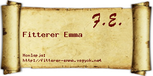 Fitterer Emma névjegykártya